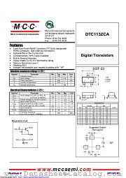 DTC113ZCA datasheet pdf Micro Commercial Components