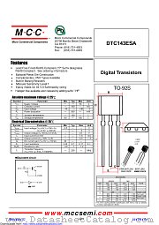 DTC143ESA datasheet pdf Micro Commercial Components
