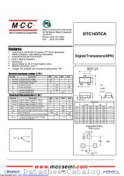DTC143TCA datasheet pdf Micro Commercial Components