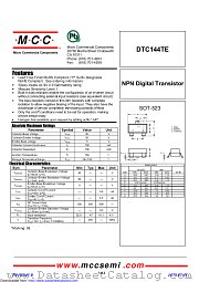 DTC144TE datasheet pdf Micro Commercial Components
