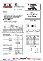 MBR0520L datasheet pdf Micro Commercial Components