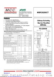 MBR30200CT datasheet pdf Micro Commercial Components