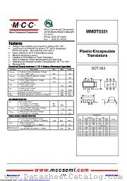 MMDT5551 datasheet pdf Micro Commercial Components