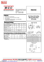 RB495D datasheet pdf Micro Commercial Components