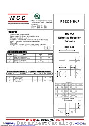 RB520S-30LP datasheet pdf Micro Commercial Components