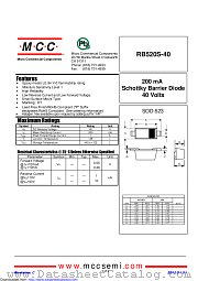 RB520S-40 datasheet pdf Micro Commercial Components
