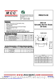 RB521S-30 datasheet pdf Micro Commercial Components