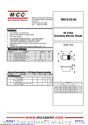 RB751G-40 datasheet pdf Micro Commercial Components
