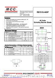 RB751S-40DP datasheet pdf Micro Commercial Components