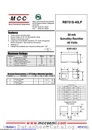 RB751S-40LP datasheet pdf Micro Commercial Components
