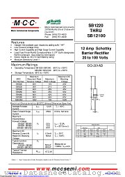 SB12100 datasheet pdf Micro Commercial Components