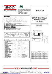 SD103AX datasheet pdf Micro Commercial Components