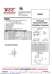 SI2301 datasheet pdf Micro Commercial Components