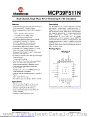MCP39F511N datasheet pdf Microchip