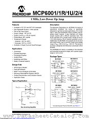 MCP6001RT-E/OT datasheet pdf Microchip