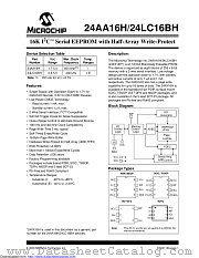 24AA16H datasheet pdf Microchip