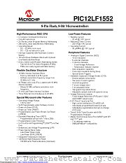 PIC12LF1552-I/P datasheet pdf Microchip