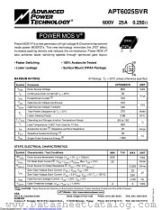 APT6025SVRG datasheet pdf Microsemi