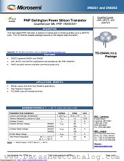 2N6052E3 datasheet pdf Microsemi