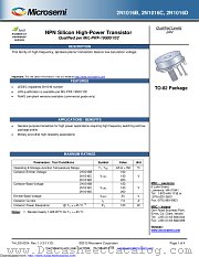 2N1016C datasheet pdf Microsemi