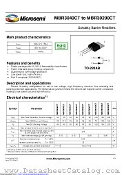 MBR3040CTe3/TU datasheet pdf Microsemi