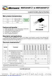 MBR3045FCTe3/TU datasheet pdf Microsemi