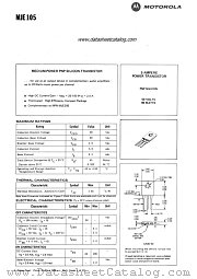 MJE105 datasheet pdf Motorola