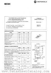 MJE2801 datasheet pdf Motorola