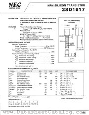 2SD1617 datasheet pdf NEC