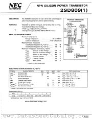 2SD809(1) datasheet pdf NEC
