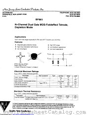 BF961 datasheet pdf New Jersey Semiconductor