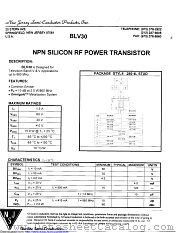 BLV30 datasheet pdf New Jersey Semiconductor
