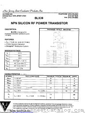 BLX39 datasheet pdf New Jersey Semiconductor