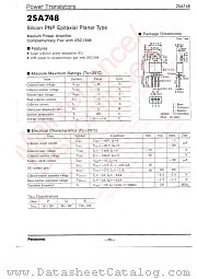 2SA0748 datasheet pdf Panasonic