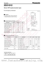 2SD1512 datasheet pdf Panasonic