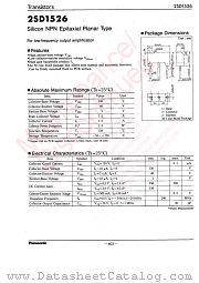 2SD1526 datasheet pdf Panasonic
