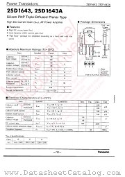 2SD1643A datasheet pdf Panasonic