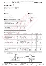 2SK3547G datasheet pdf Panasonic
