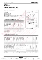 3SK0241 datasheet pdf Panasonic