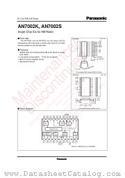 AN7002K datasheet pdf Panasonic