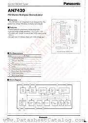 AN7420 datasheet pdf Panasonic
