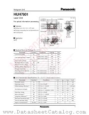 HUH7801 datasheet pdf Panasonic