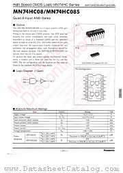 MN74HC08S datasheet pdf Panasonic