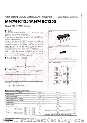 MN74HC125S datasheet pdf Panasonic