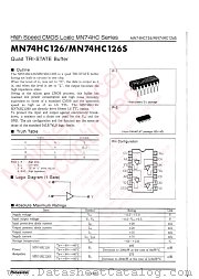 MN74HC126S datasheet pdf Panasonic