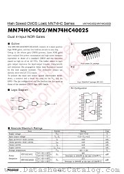 MN74HC4002S datasheet pdf Panasonic