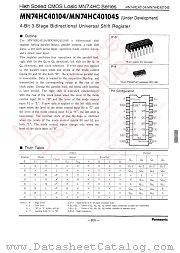 MN74HC40104 datasheet pdf Panasonic