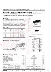 MN74HC4052AS datasheet pdf Panasonic