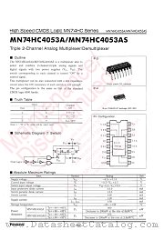 MN74HC4053AS datasheet pdf Panasonic