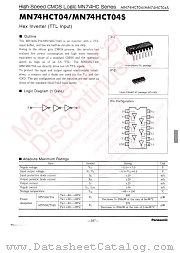 MN74HCT04S datasheet pdf Panasonic